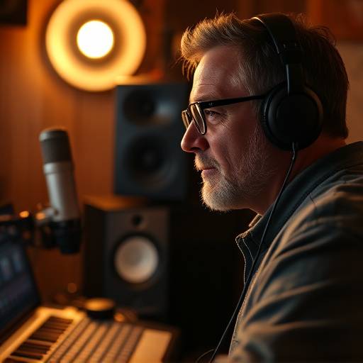 A mastering engineer listening intently to music in a mastering studio