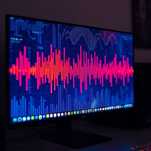 Sound waves visualized on a computer screen